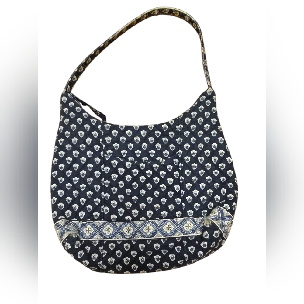 Vera Bradley Women's Preppy Blue Pattern Quilted Cotton Shoulder Bag-2013